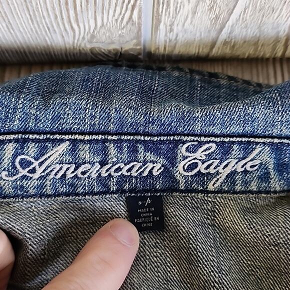 American Eagle Denim Jean Jacket Womens Size Small - Picture 5 of 10
